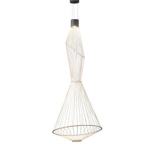 גוף תאורה תאורה דקורטיבי שחור חול עם חבל בז׳ | LED 24W | 3000K | MK6338PA-001