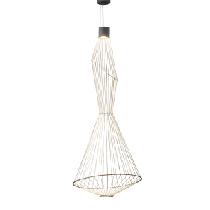 גוף תאורה תאורה דקורטיבי שחור חול עם חבל בז׳ | LED 24W | 3000K | MK6338PA-001