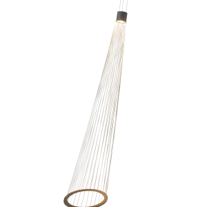 גוף תאורה תאורה דקורטיבי שחור חול עם חבל בז׳ | LED 24W | 3000K | MK6403P-001